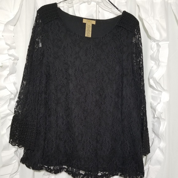 Valerie Stevens Tops - Valerie Steven's long sleeve black lace top
